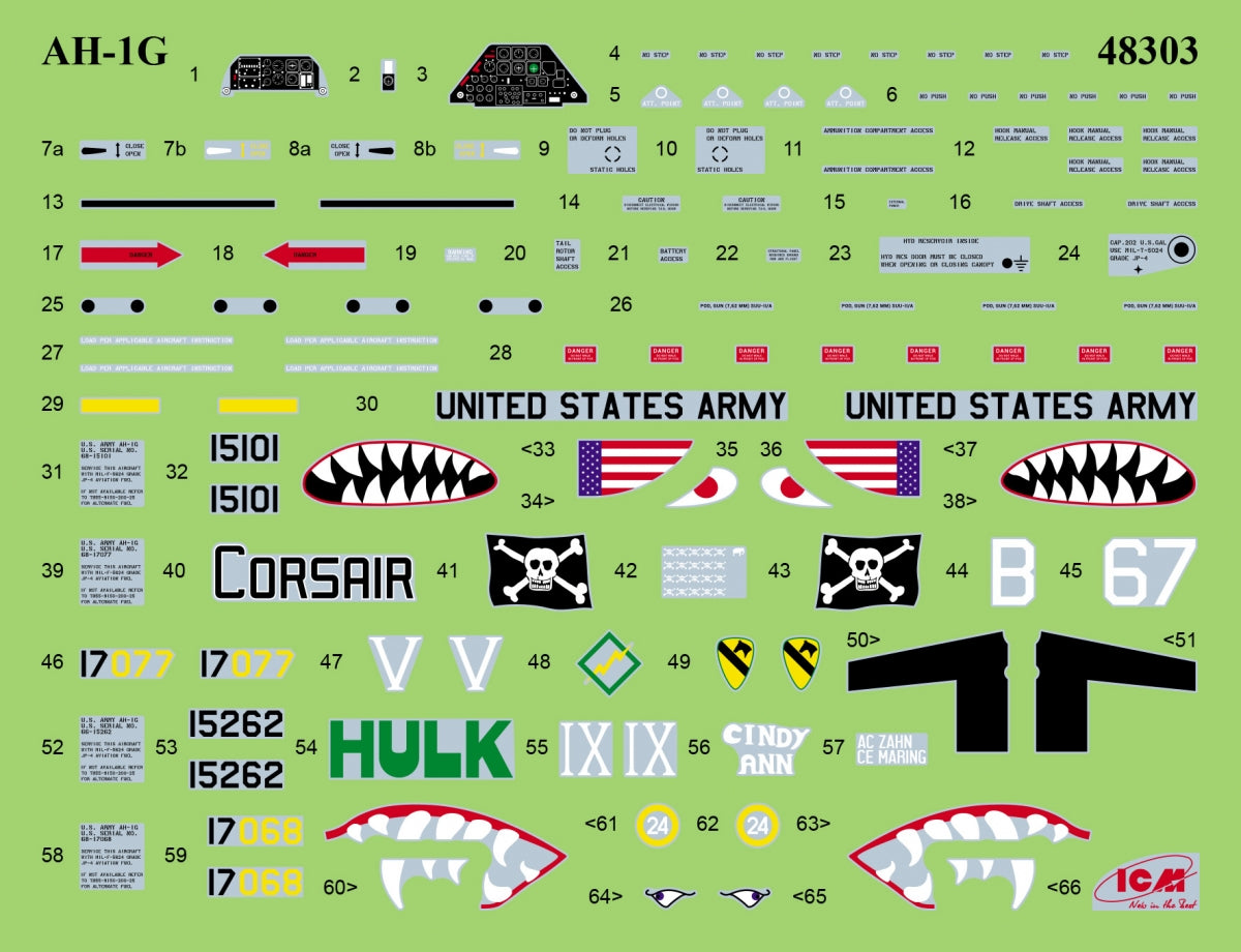 Tapis d&amp;#39;atterrissage américain ICM 48298 AH-1G Cobra et M8A1 au 1/48 – image 16