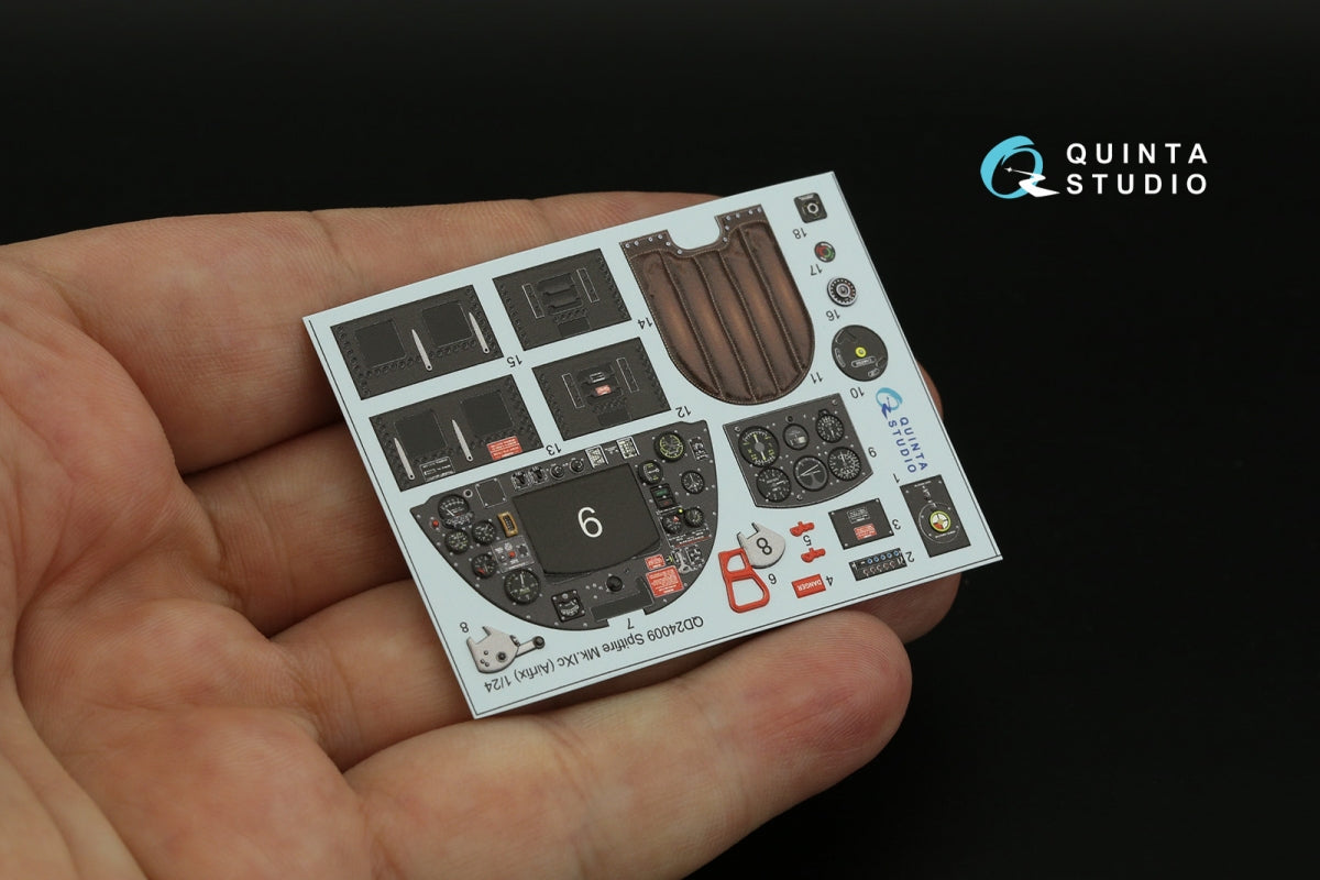 Intérieur imprimé en 3D et coloré sur papier décalcomanie pour Spitfire Mk.IXc (Airfix) Quinta Studio QD24009, échelle 1/24  – immagine 12