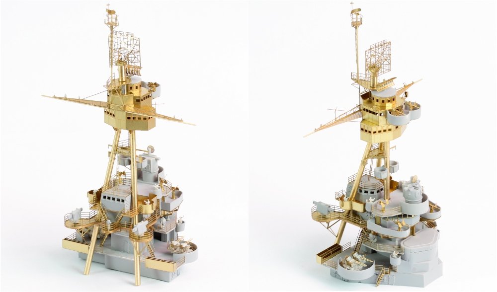 Pontos 35023FB USS BB-34 New York 1944 Kit de détails (avec pont bleu teck, canons, résine, photodécoupe) – image 23