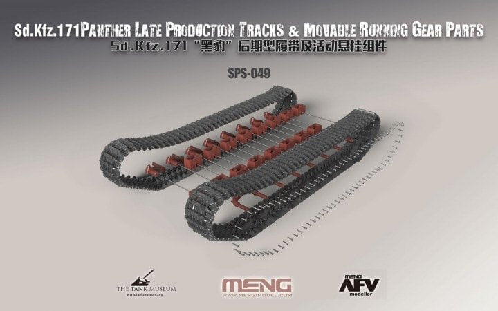 Maquette Meng SPS-049 Sd.Kfz.171 PANTHER, chenilles de production tardive, pièces de train de roulement mobiles, échelle 1/35