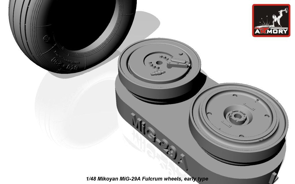 Roues Fulcrum pour Mikoyan MiG-29A/B/UB (Armory Models AW48022), échelle 1/48 (début de la production) – image 3