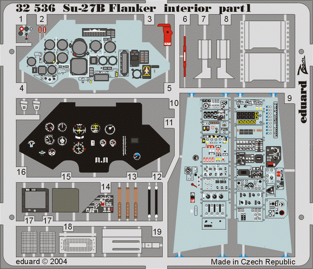 Intérieur du Su-27 Flanker B Eduard 32536 au 1/32 TRUMPETER