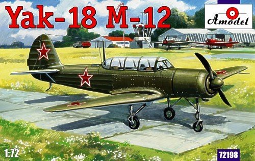 A-Model 72198 Avion d'entraînement biplace soviétique Yakovlev Yak-18 M-12 1/72