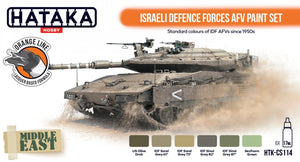 Kit de peinture Hataka HTK-CS114 pour véhicules blindés des forces de défense israéliennes, 6 x 17 ml