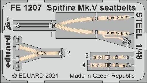 Ceintures de sécurité Eduard FE1207 Spitfire Mk.V en acier EDUARD/SPECIAL HOBBY 1/48