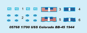 Trumpeter 05768 Cuirassé USS Colorado BB-45 1944 1/700 – image 8