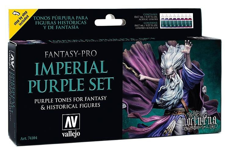 Vallejo 74104 Coffret de peinture pour maquettes Fantasy Pro Violet Impérial 8 x 17 ml
