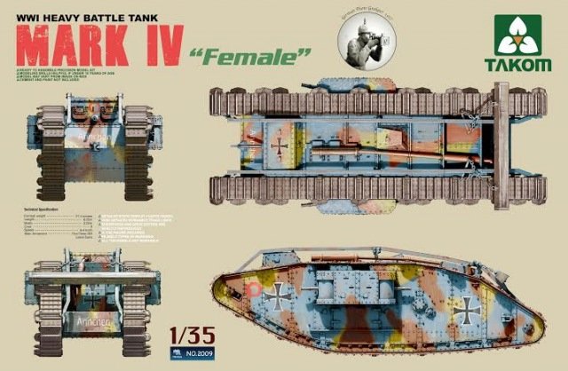 Takom 2009 Mark IV Femme Char de combat lourd de la Première Guerre mondiale (1/35)