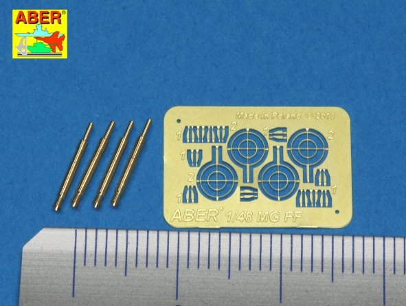 Aber A48 008 Ensemble de 4 canons pour mitrailleuses d&amp;#39;avion allemandes Oerlikon 20 mm MG FF avec viseurs (1/48)  – imagen 3