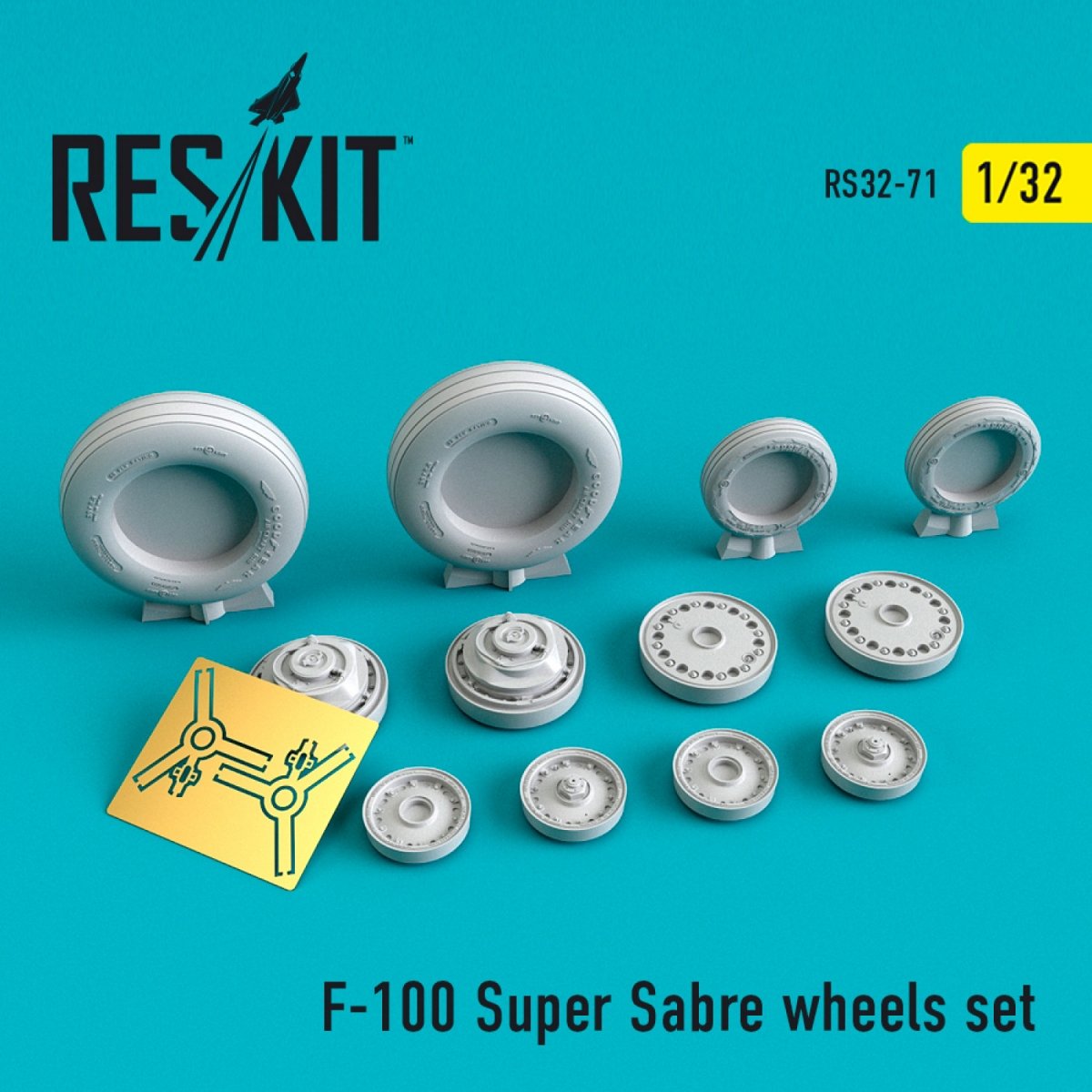 RESKIT RS32-0071 F-100 "SUPER SABER" WHEELS SET 1/32