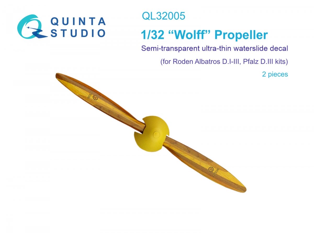 Hélices en bois Quinta Studio QL32005 Wolff (Roden) 1/32