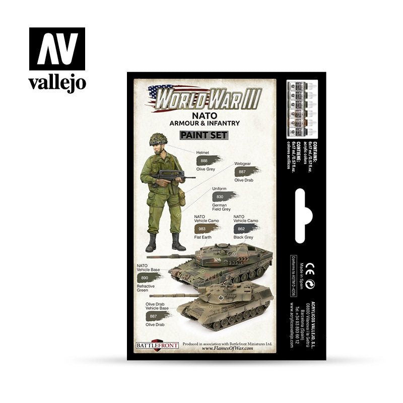 Vallejo 70223 WWIII OTAN Blindés et Infanterie 6x17ml – image 2