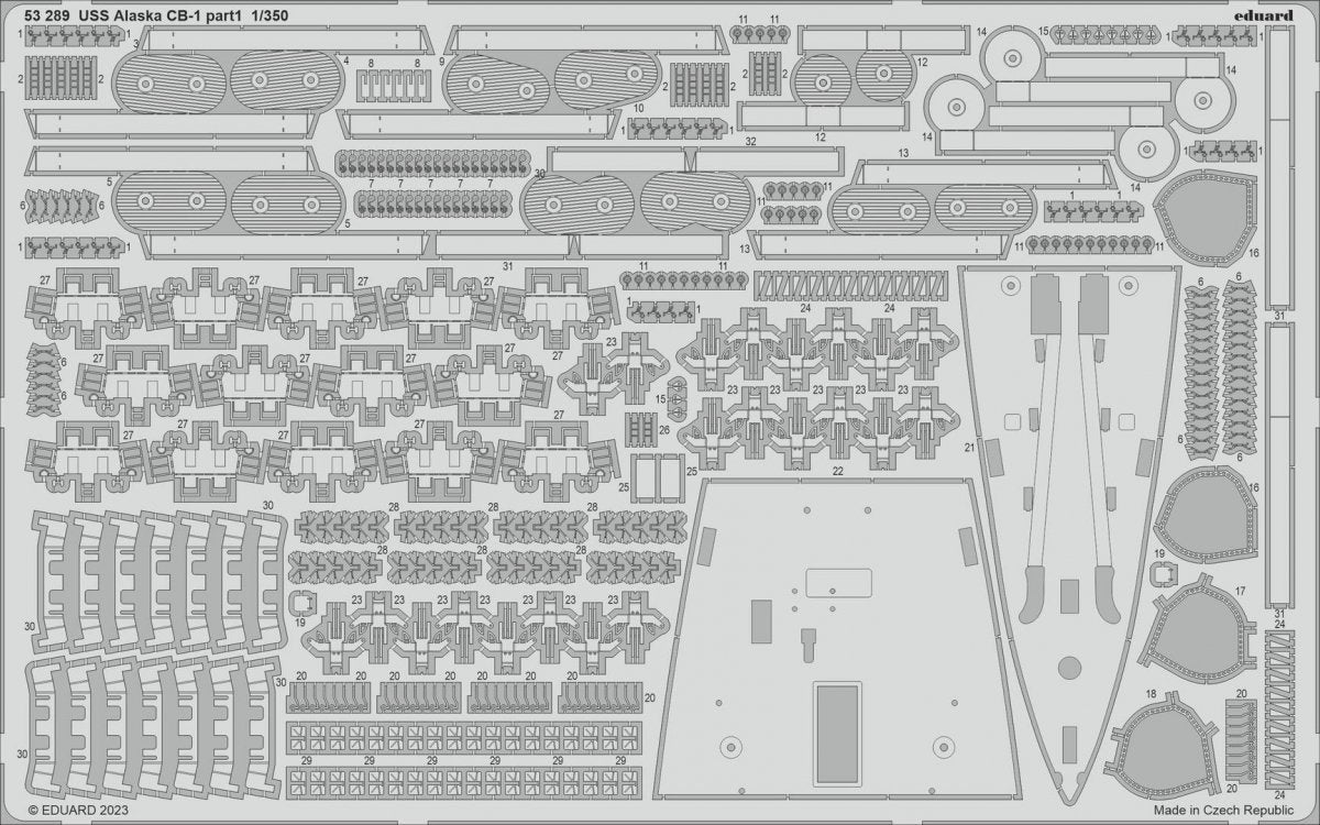 Eduard 53289 USS Alaska CB-1 partie 1 HOBBY BOSS 1/350