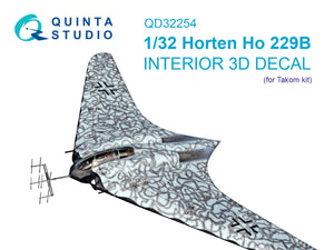 Intérieur imprimé en 3D et coloré sur papier décalcomanie (Takom) Quinta Studio QD32254 Horten Ho 229B 1/32