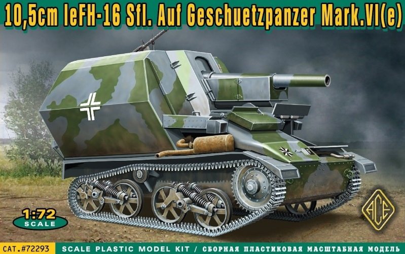 ACE 72293 10,5 cm leFH-16 Sfl.Auf Geschuetzpanzer Mark.VI e (1/72)