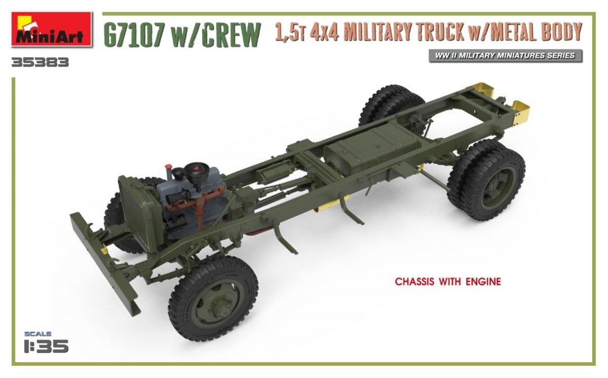 MiniArt 35383 G7107 avec équipage, camion cargo 4x4 de 1,5 t avec carrosserie métallique, échelle 1/35 – image 10