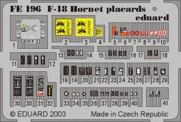 Plaques Eduard FE196 F-18 1/48