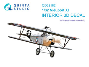 Intérieur imprimé en 3D et coloré sur papier décalcomanie (CSM) Quinta Studio QD32182 Nieuport XI 1/32