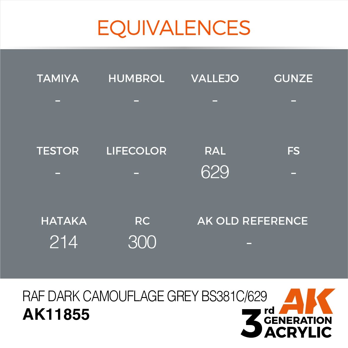 AK Interactive AK11855 RAF DARK CAMOUFLAGE GRAY BS381C/629 – AIR – AIR 17 ml – immagine 3