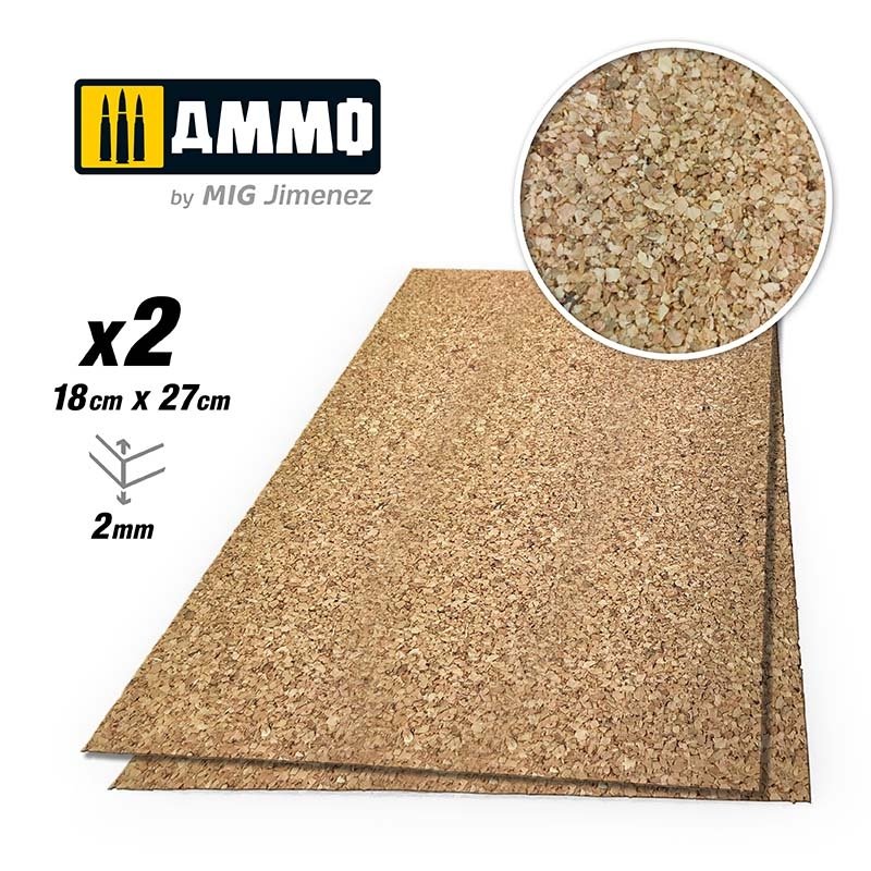 Munitions Mig Jimenez 8839 Create Cork Grain moyen 2x2 mm