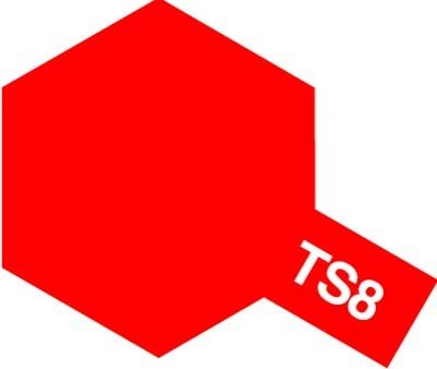 Peinture en aérosol Tamiya TS8 Rouge Italien (85008)