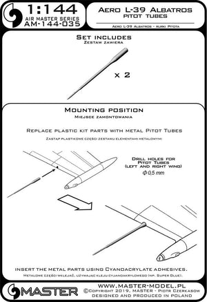 Master AM-144-035 Aero L-39 Albatros - Tubes de Pitot 1/144 – immagine 3