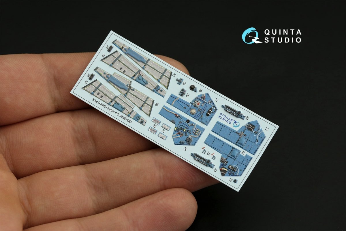 Intérieur imprimé en 3D et coloré sur papier décalcomanie Quinta Studio QD48320 Su-30SM (GWH) 1/48 – immagine 6