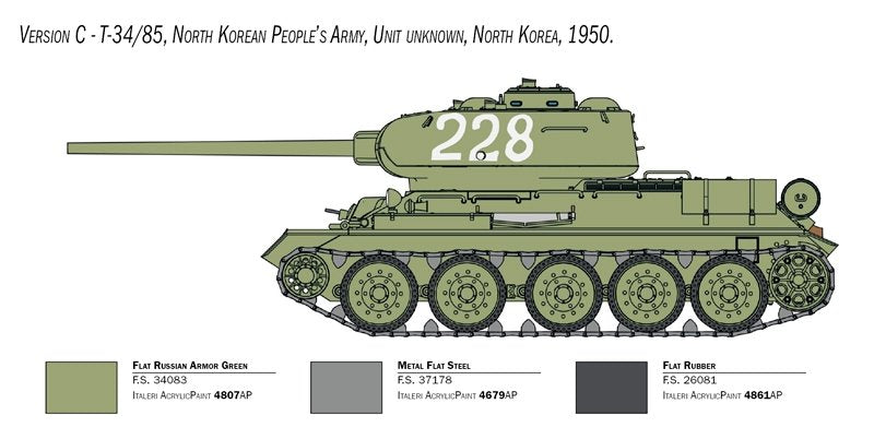 Italeri 6585 T-34/85 Korean War 1/35 – zdjęcie 4