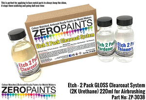 Zero Paints ZP-3038 Etch - Système de vernis brillant bicomposant (uréthane 2K) 220 ml