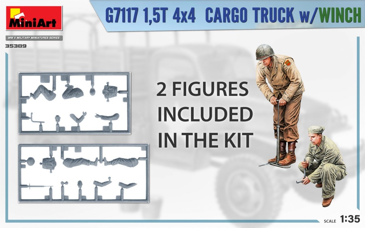 MiniArt 35389 G7117 Camion cargo 4x4 1,5T avec treuil 1/35  – immagine 3