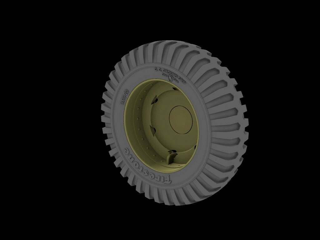 Roues de route avant Panzer Art RE35-525 pour M3 « Half Track » (Firestone) 1/35 – image 2