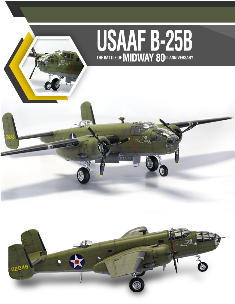 Academy 12336 USAAF B-25B LA BATAILLE DE MIDWAY 80e ANNIVERSAIRE 1/48 – immagine 3