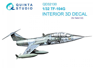 Intérieur imprimé en 3D et coloré sur papier décalcomanie Quinta Studio QD32130 TF-104G (Italeri) 1/32