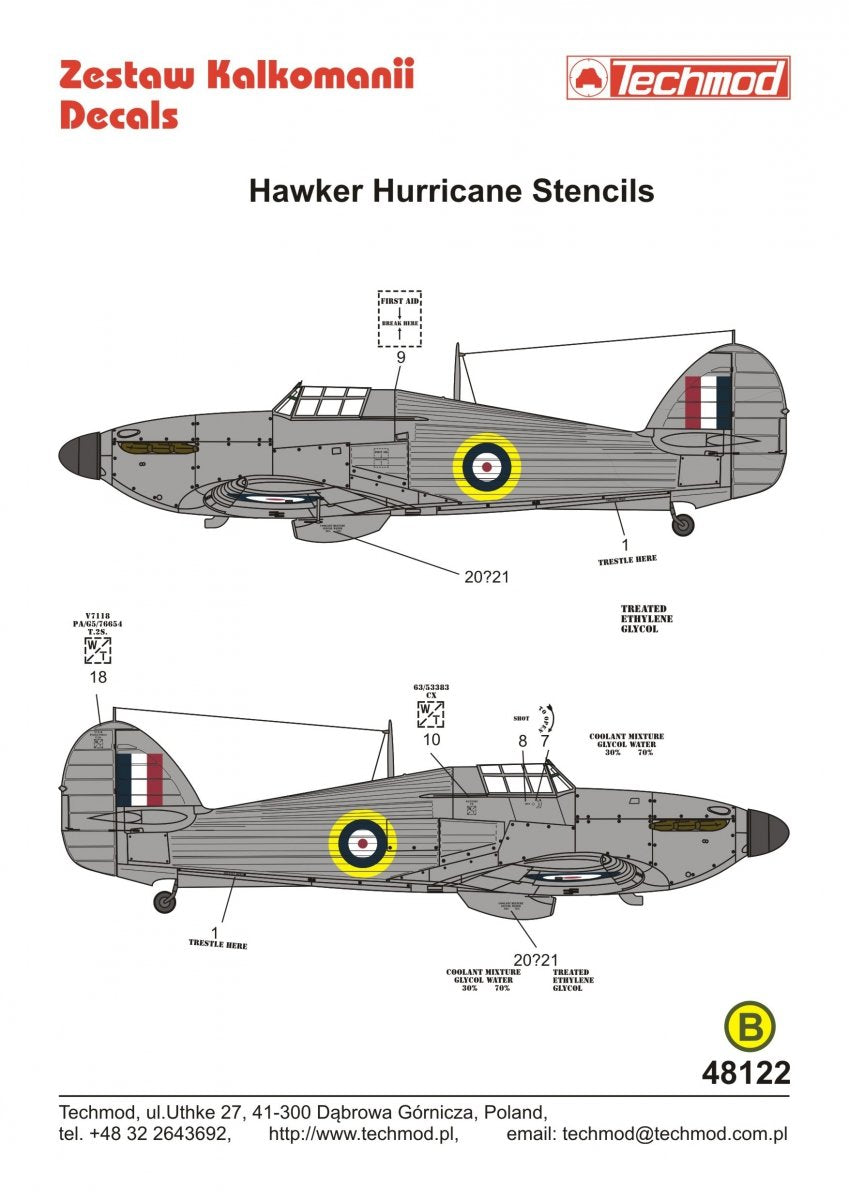 Pochoirs Techmod 48122 Hurricane (1/48)