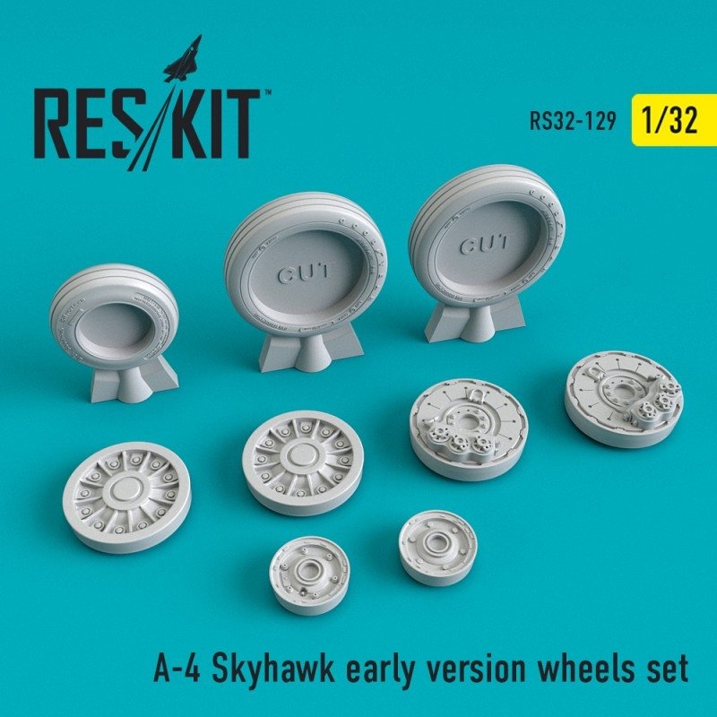 RESKIT RS32-0129 Jeu de roues pour A-4 Skyhawk (version initiale) à l'échelle 1/32
