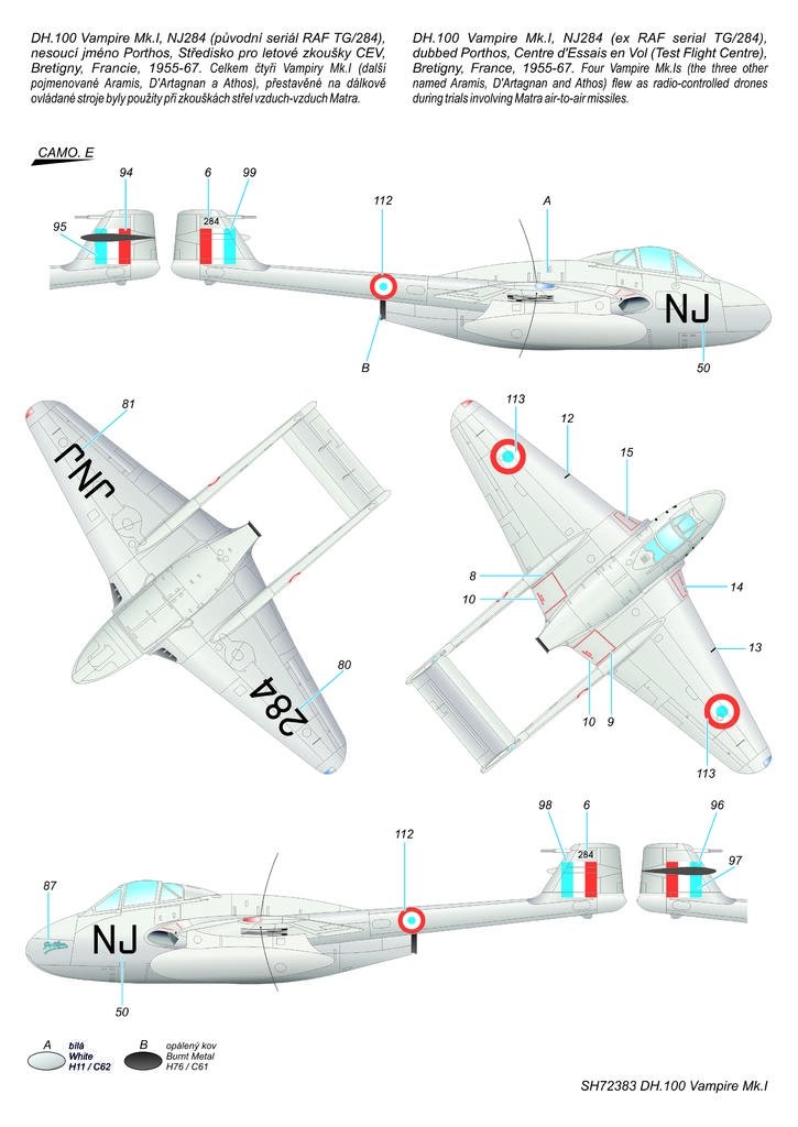Hobby spécial 72383 DH.100 Vampire Mk. I &amp;#39;RAF, RAAF et Armée de l&amp;#39;Air&amp;#39; 1/72  – imagen 4