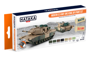 Hataka HTK-CS67 ORANGE LINE – Set de peinture pour véhicules blindés modernes de l&amp;#39;armée et du corps des Marines américains (8 x 17 ml)