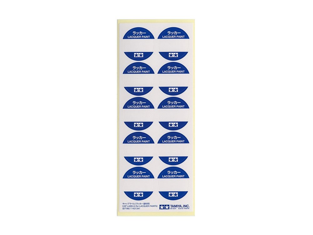 Étiquettes pour bouchons Tamiya 87196 (pour peintures laquées)
