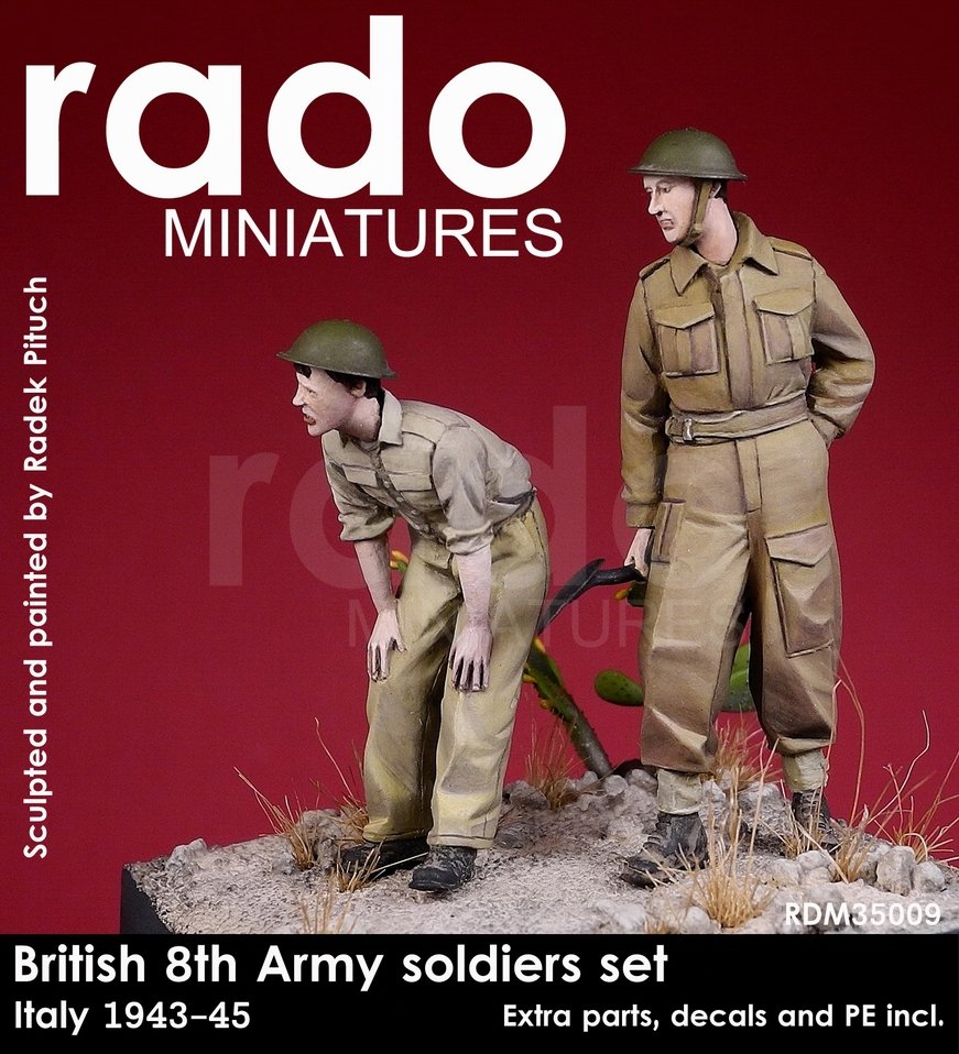 RADO Miniatures RDM35009 8e armée britannique Italie 1943-45 Décalcomanies, pièces photo-découpées et pièces supplémentaires incluses (1/35)