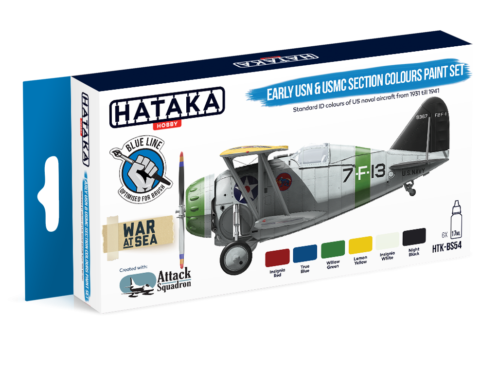 Hataka HTK-BS54 Early USN &amp;amp; USMC Section Colours paint set (6x17ml)