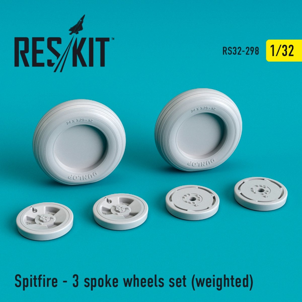RESKIT RS32-0298 SPITFIRE (3 BRANCHES) JEU DE ROUES (LESTÉES) 1/32