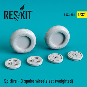 RESKIT RS32-0298 SPITFIRE (3 BRANCHES) JEU DE ROUES (LESTÉES) 1/32