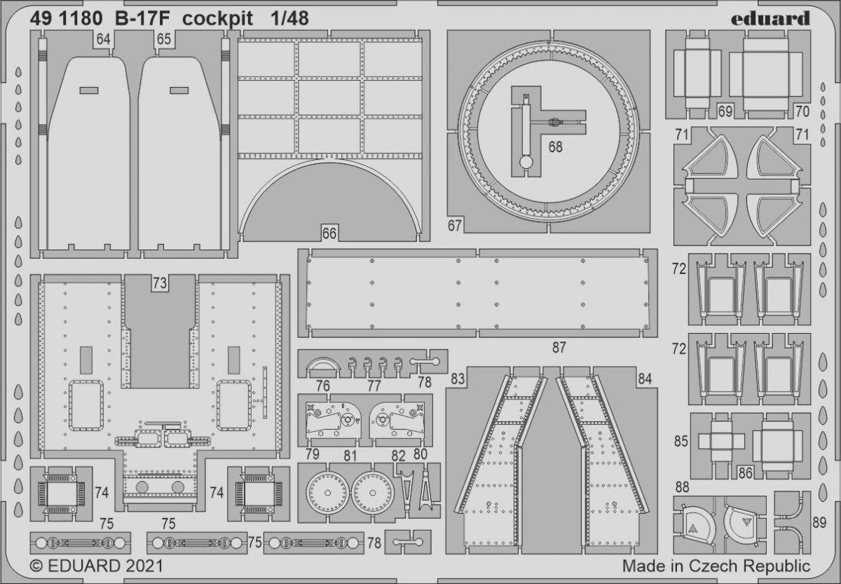 Cockpit Eduard 491180 B-17F HKM 1/48
