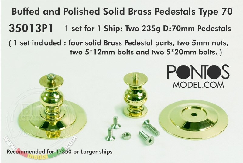 Pontos 35013P1 Socles en laiton massif poli, type 70, pour maquettes de bateaux – image 2