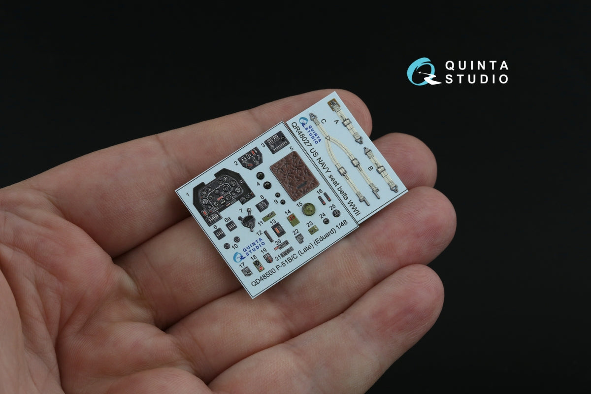 Quinta Studio QD48500 P-51B late/P-51C Late 3D-Printed coloured Interior on decal paper (Eduard) 1/48 – zdjęcie 4