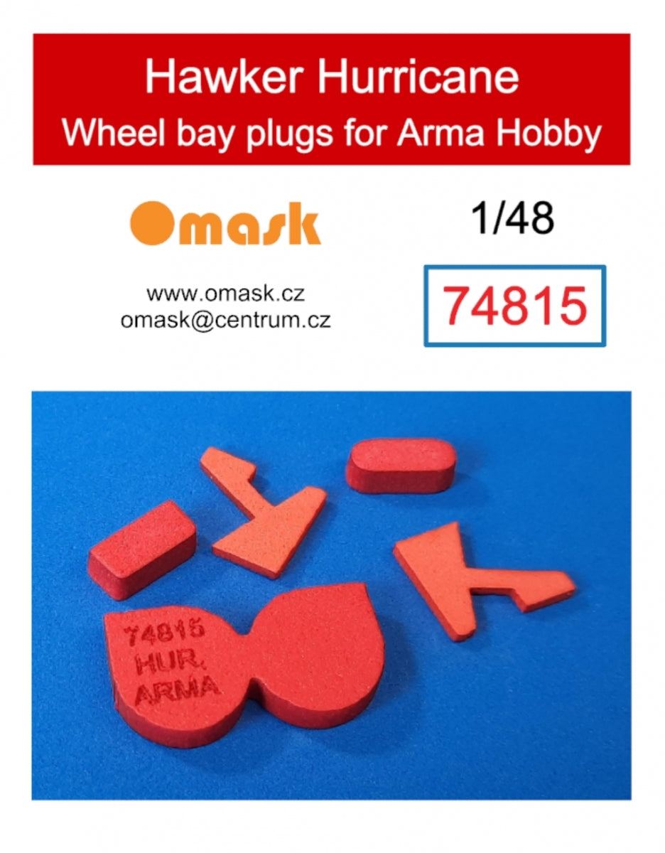 Bouchons de passage de roue Omask 74815 pour Hawker Hurricane (pour Arma Hobby) 1/48