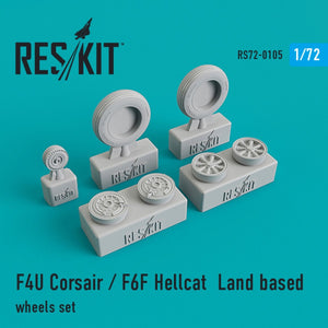 RESKIT RS72-0105 F4U « CORSAIR »/F6F « HELLCAT » ENSEMBLE DE ROUES TERRESTRES 1/72