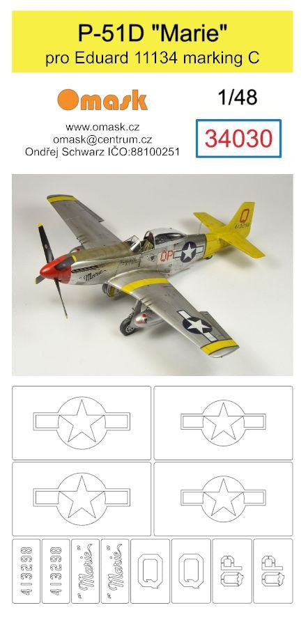 Omask 34030 P-51D Mustang Marie (pour marquage C d'Eduard 11134) 1/48