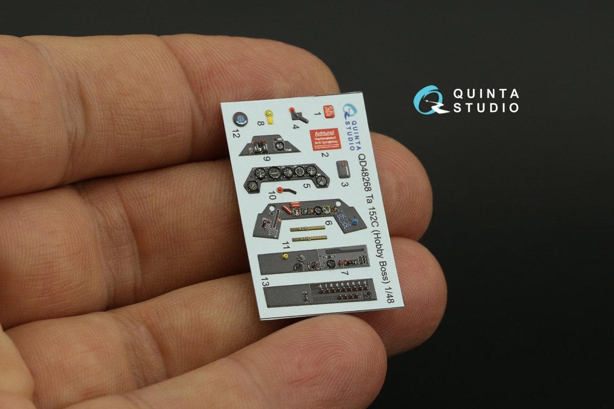 Intérieur imprimé en 3D et coloré sur papier décalcomanie Quinta Studio QD48268 Ta 152C (Hobby Boss) 1/48 – image 2