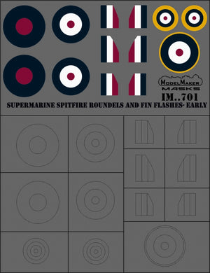 Décalcomanies ModelMaker IM48701 Cocardes et bandes de dérive pour Supermarine Spitfire - PREMIÈRE VERSION 1/48 – immagine 3